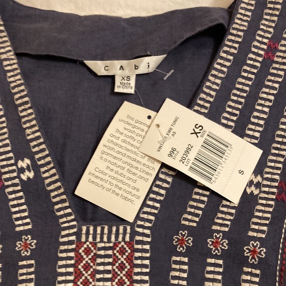 NWT vintage inspired CABI embroidered tunic - Picture 3 of 3